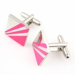 Módne Ružovočervené Titánové Štvorcové Manžetové Gombíky