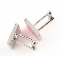 Módne Ružovočervené Titánové Štvorcové Manžetové Gombíky