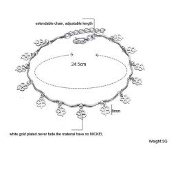 Zaručená Kvalita A Množstvo Dámsky  Titánový Náramok Na Členok V Tvare Ďateliny