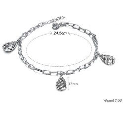 Vysokokvalitný Dámsky Dutý  Pokovovaný Titánový Náramok Na Členok