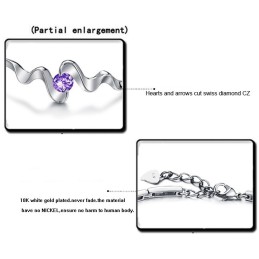 Vysokokvalitný Dámsky Fialový  Titánový Náramok S Diamantmi