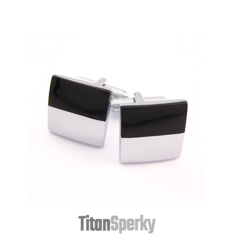 Titánové A Čierne Štvorcové Manžetové Gombíky