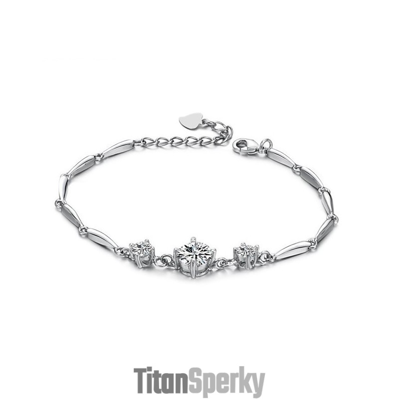 Stabilný Kvalitný Dámsky  Titánový Náramok S Diamantom