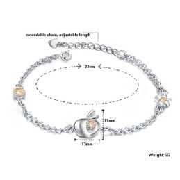 Spoľahlivý Reputačný Dámsky Dutý  Titánový Náramok S Kamienkami