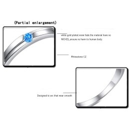 Vynikajúci Kvalitný Modrý  Titánový Prsteň Pre Milovníkov S Kamienkami