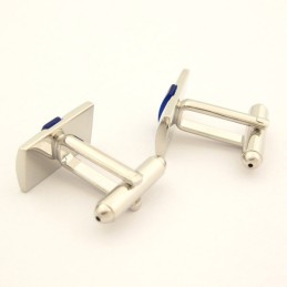 Titánové A Modré Achátové Podlhovasté Manžetové Gombíky