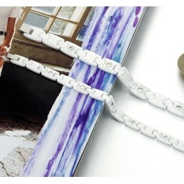 Vysokokvalitný Biely Volfrámový Keramický Náramok Pre Milovníkov S Kamienkami