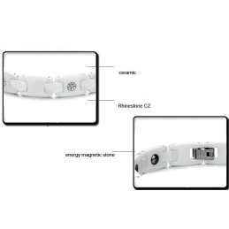 Vysokokvalitný Biely Volfrámový Keramický Náramok Pre Milovníkov S Kamienkami