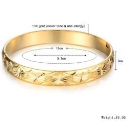 Elegantný Dámsky Náramok Stabilnej Kvality Pozlátený 18K Zlatom