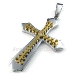 Zlatý Titánový Prívesok S Krížom (Retiazka Zadarmo)