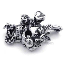 Titánový Náhrdelník S Príveskom A Lebkou A Hadom (Retiazka Zadarmo)