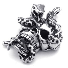 Titánový Náhrdelník S Príveskom A Lebkou A Hadom (Retiazka Zadarmo)