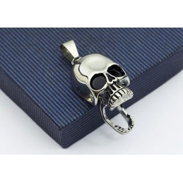 Pánsky Titánový Prívesok S Ľudskou Lebkou Nový Štýl - Retiazka Zadarmo