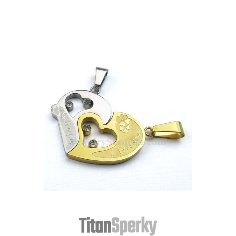 Módny Bozk Puzzle Titánový Prívesok Náhrdelník Pre Páry Darček Lásky (Retiazka Zadarmo) (Jeden Pár) Módny Bozk Puzzle Titánový Prívesok Náhrdelník Pre Páry Darček Lásky (Retiazka Zadarmo) (Jeden Pár)