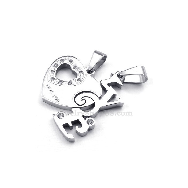 Očarujúci Titánový Náhrdelník Pre Páry S Príveskom V Tvare Srdiečok (Retiazka Zadarmo) (Jeden Pár)