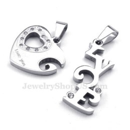 Očarujúci Titánový Náhrdelník Pre Páry S Príveskom V Tvare Srdiečok (Retiazka Zadarmo) (Jeden Pár)