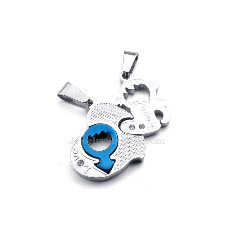 Titánový Náhrdelník S Príveskom Pre Páry S Dvoma Srdcami (Retiazka Zadarmo) (Jeden Pár)