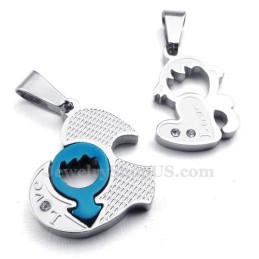 Titánový Náhrdelník S Príveskom Pre Páry S Dvoma Srdcami (Retiazka Zadarmo) (Jeden Pár)