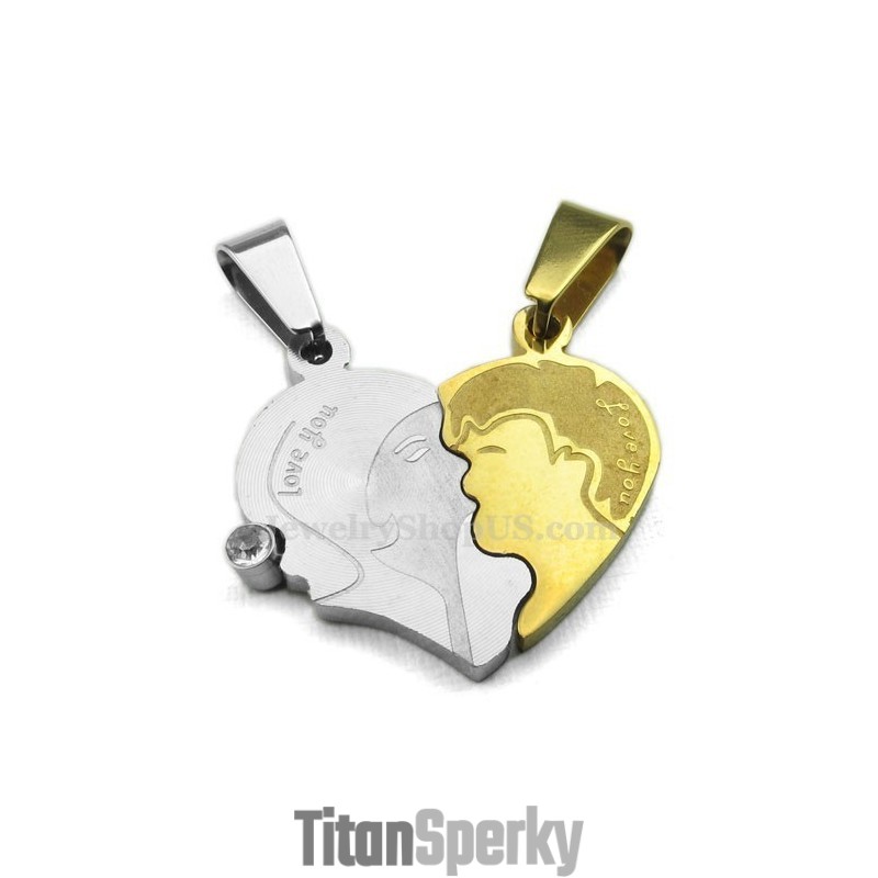 Titánový Prívesok S Rozdelenými Srdcami Pre Páry (Retiazka Zadarmo) (Jeden Pár)