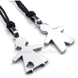 v kovovo sivej farbe Titánový Prívesok Pre Neho A Pre Ňu (Retiazka Zadarmo) (Jeden Pár)