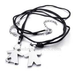 Strieborný Titánový Prívesok Pre Neho A Pre Ňu (Retiazka Zadarmo) (Jeden Pár)