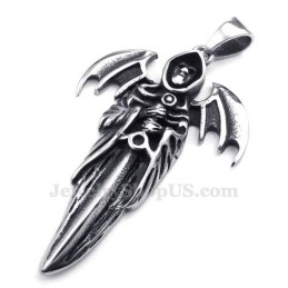 Nádherný Titánový Náhrdelník S Príveskom Grim Reaper (Retiazka Zadarmo)