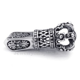 Náhrdelník S Príveskom Z Čierneho Zirkónu A Titánu S Cisárskou Korunou (Retiazka Zadarmo)