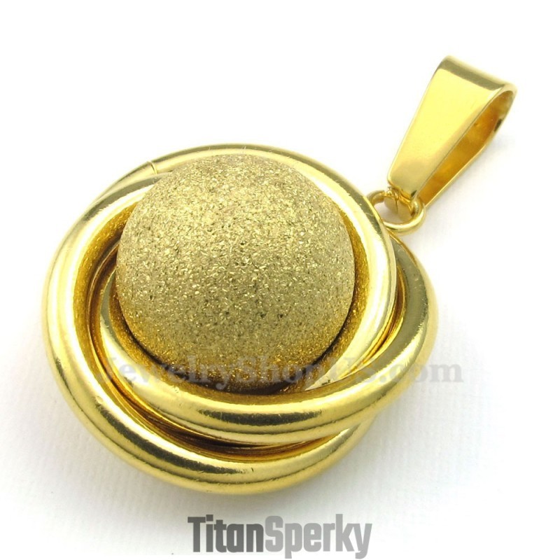Titánový Prívesok S Guľôčkou Zo Zlata (Retiazka Zadarmo)