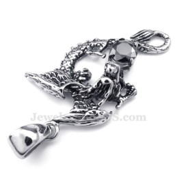 Náhrdelník S Príveskom Z Titánu A Čierneho Zirkónu S Pterosaurom (Retiazka Zadarmo)