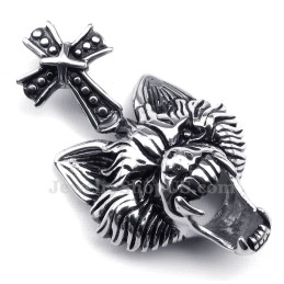 Titánový Náhrdelník S Príveskom V Tvare Vlčej Hlavy (Retiazka Zadarmo)
