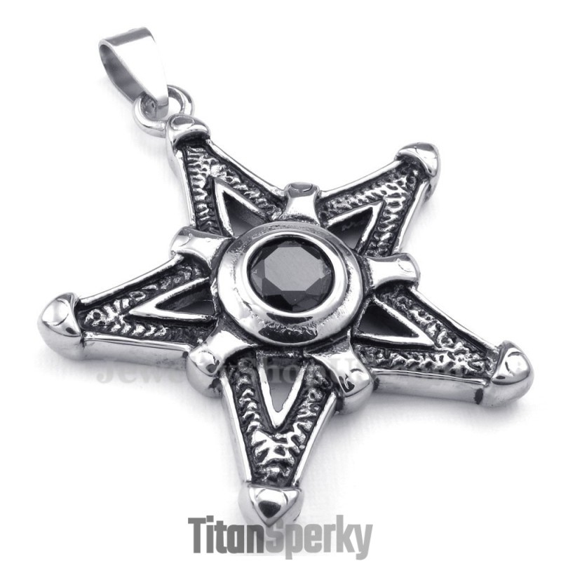 Náhrdelník S Čiernym Zirkónom A Titánovým Príveskom Lucky Star (Retiazka Zadarmo) Náhrdelník S Čiernym Zirkónom A Titánovým Príveskom Lucky Star (Retiazka Zadarmo)