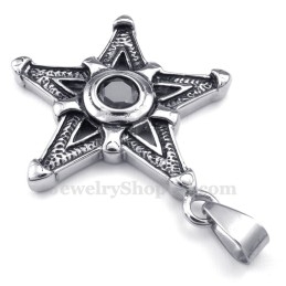 Náhrdelník S Čiernym Zirkónom A Titánovým Príveskom Lucky Star (Retiazka Zadarmo)