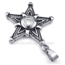Náhrdelník S Bielym Zirkónom A Titánovým Príveskom Lucky Star (Retiazka Zadarmo)