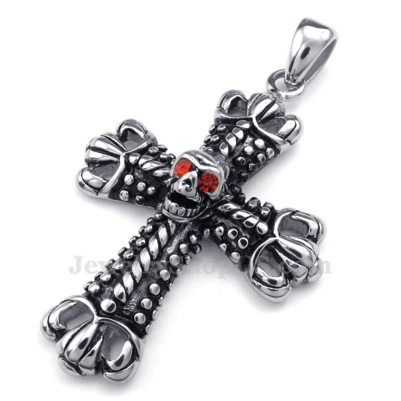 Titánový Náhrdelník S Krížom A Lebkou (Retiazka Zadarmo)