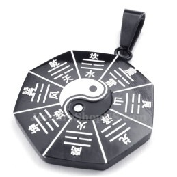Titánový Prívesok Black Eight Diagrams (Retiazka Zadarmo)