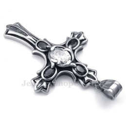 Náhrdelník S Bielym Zirkónom A Titánovým Krížom (Retiazka Zadarmo)