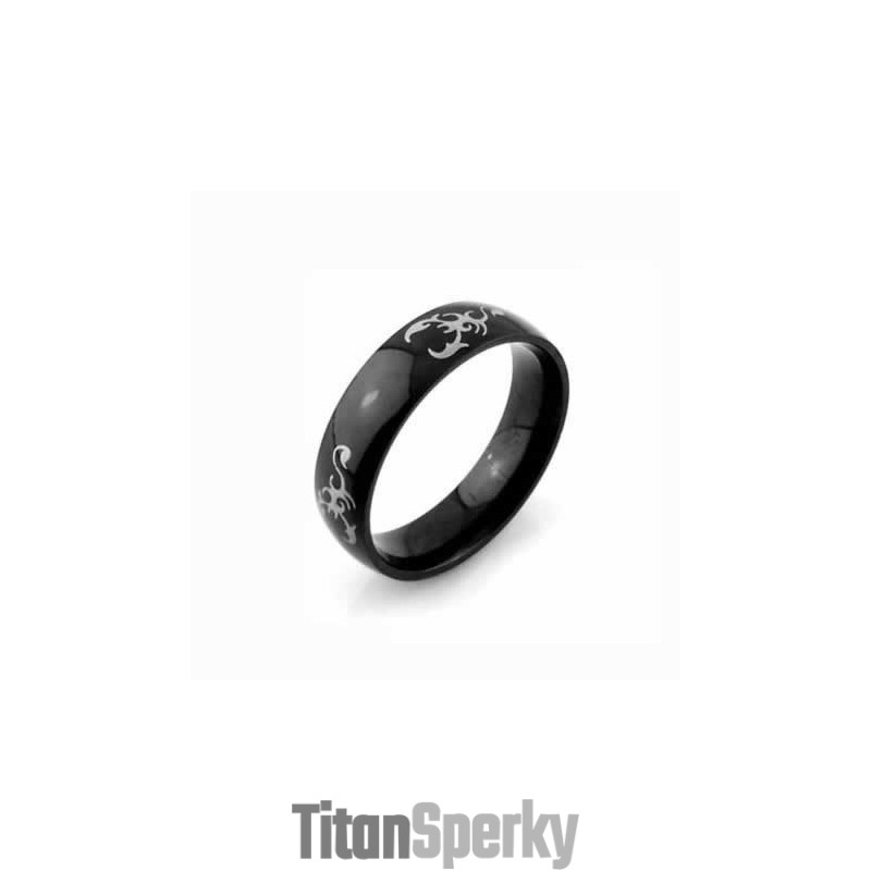 Pánsky Prsteň S Čiernym Titánom Kráľ Škorpión 6 Mm