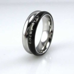Locky Dvck Unisex 6Mm Čierny Titánový Prsteň