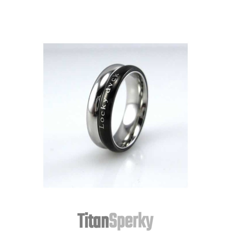 Locky Dvck Unisex 6Mm Čierny Titánový Prsteň