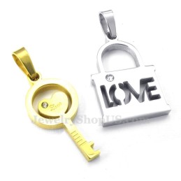 Titánový Zlatý Kľúčový Prívesok Pre Páry (Retiazka Zadarmo) (Jeden Pár)