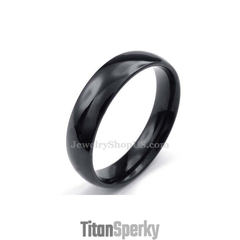 5 Mm Čierny Titánový Hladký Prsteň 5 Mm Čierny Titánový Hladký Prsteň