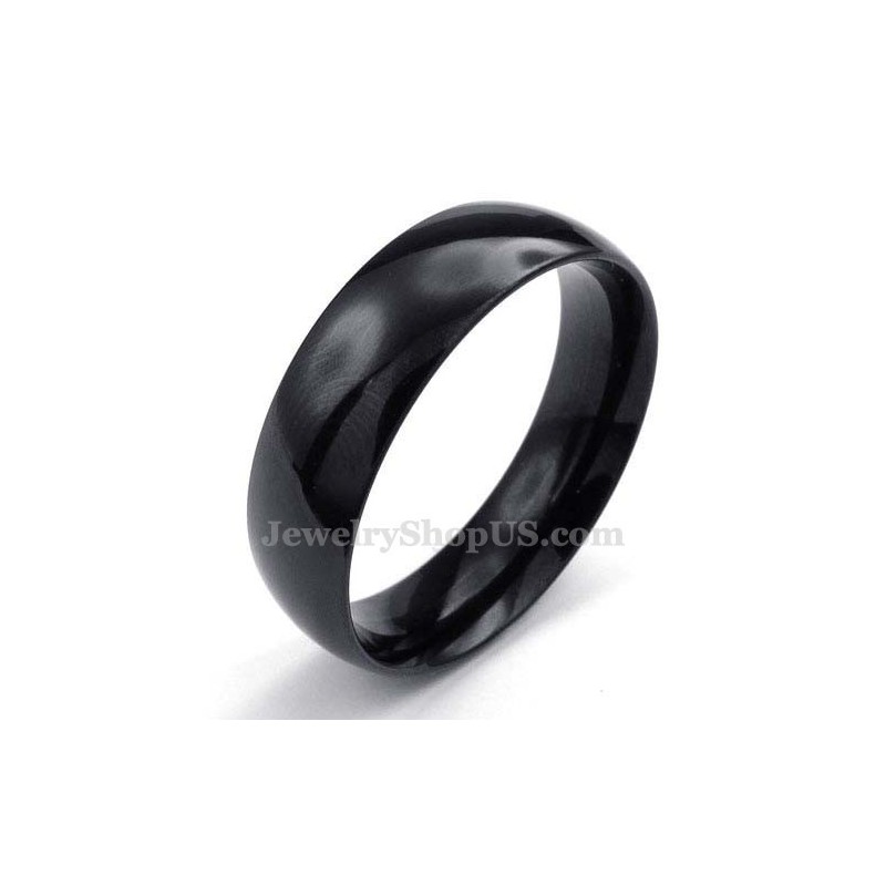 6 Mm Čierny Titánový Hladký Prsteň 6 Mm Čierny Titánový Hladký Prsteň