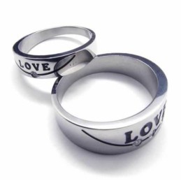 Prsteň S Titánovou Intarziou A Diamantmi Love 5 Mm