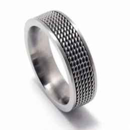 Pánsky Sieťovaný 8 Mm Titánový Prsteň