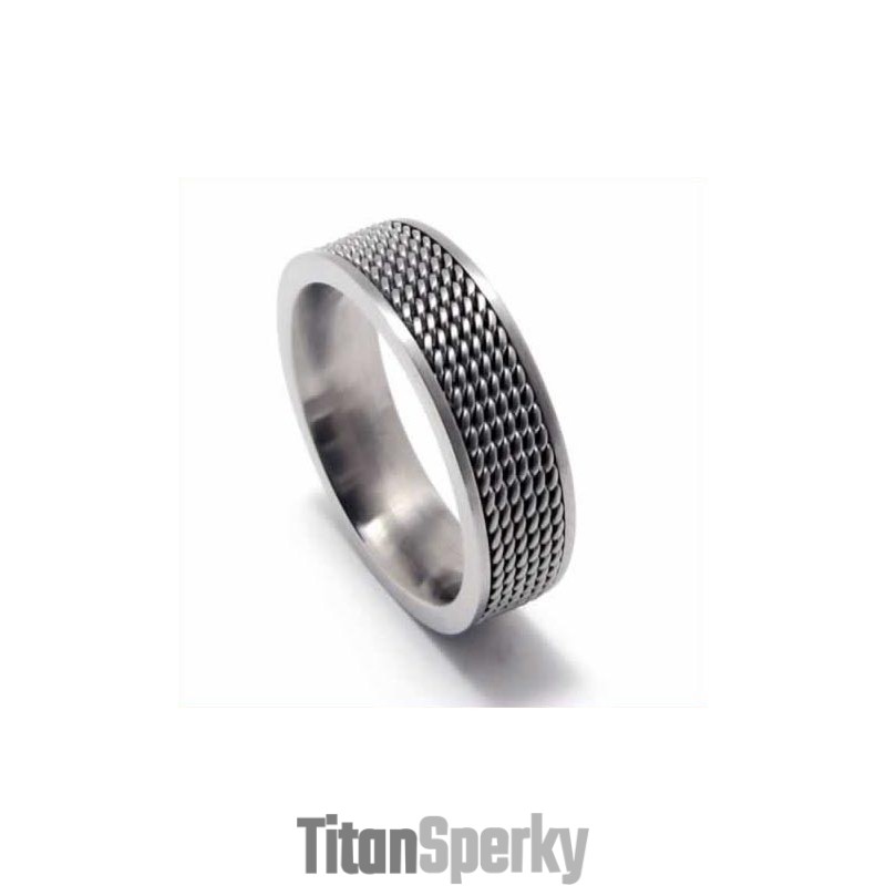 Pánsky Sieťovaný 8 Mm Titánový Prsteň Pánsky Sieťovaný 8 Mm Titánový Prsteň