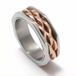 7 Mm Unisex Prsteň S Vlnovkami Z Titánu A Zlata