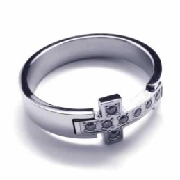 Unisex Titánový Prsteň S A Krížom, 8 Mm