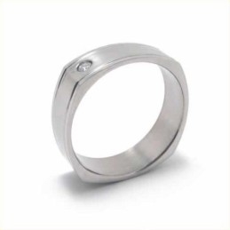 Prsteň S Diamantmi A Intarziou Z Titánu, 6 Mm