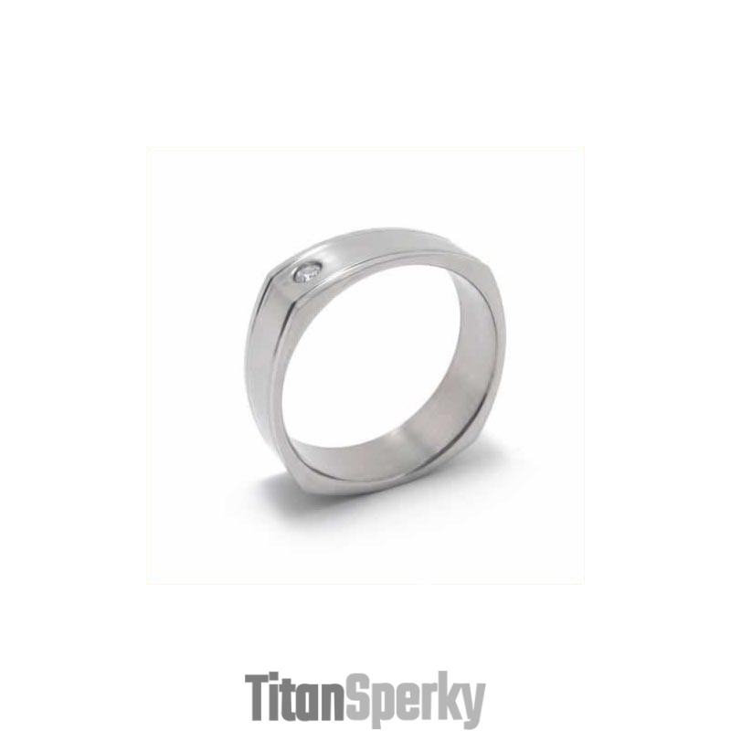 Prsteň S Diamantmi A Intarziou Z Titánu, 6 Mm Prsteň S Diamantmi A Intarziou Z Titánu, 6 Mm