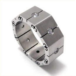 Prsteň S Diamantmi A Intarziou Z Titánu, 8 Mm